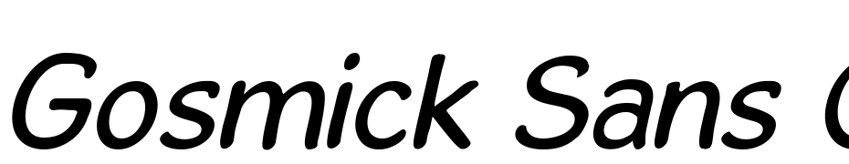 Gosmick Sans Oblique Yazı tipi ücretsiz indir